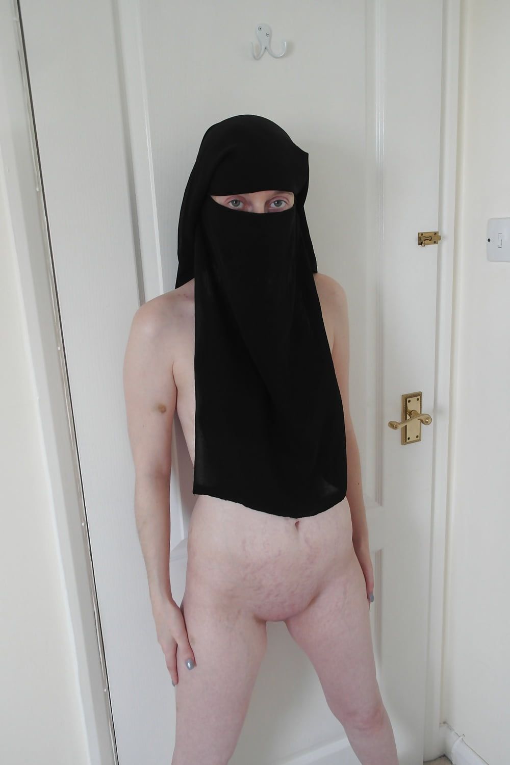 British wife Naked in Black Niqab  #9