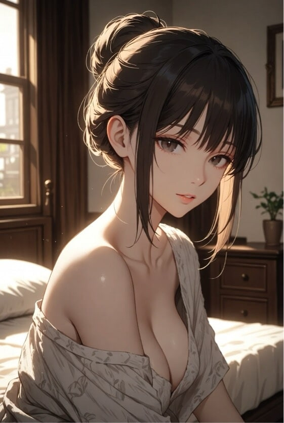 Seductive 2D anime waifu – AI animation #5