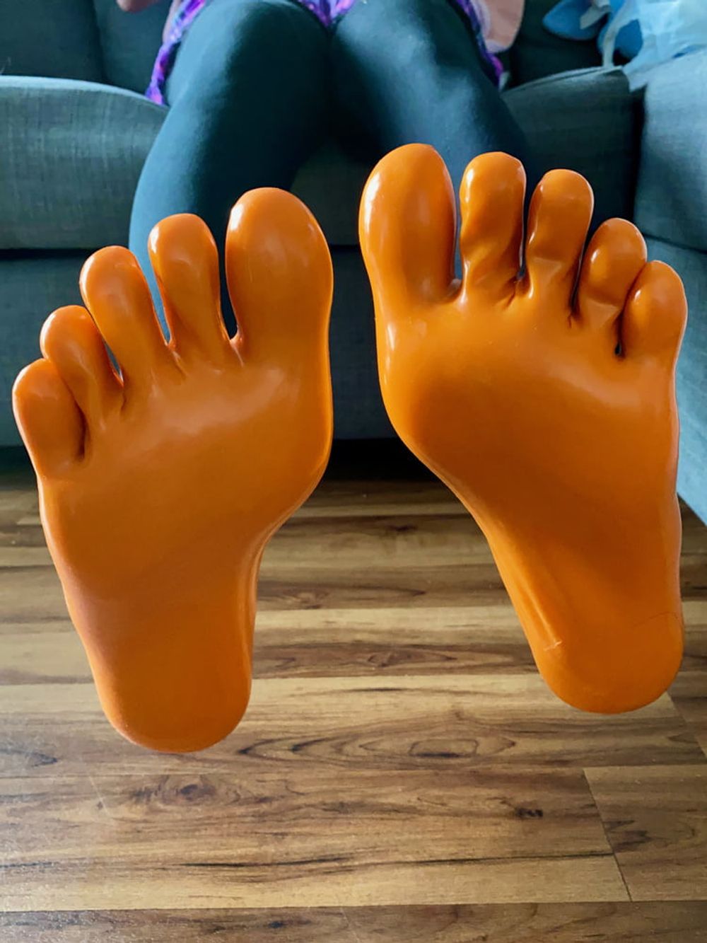 Orange Latex Toe Socks and EvoSkins #7