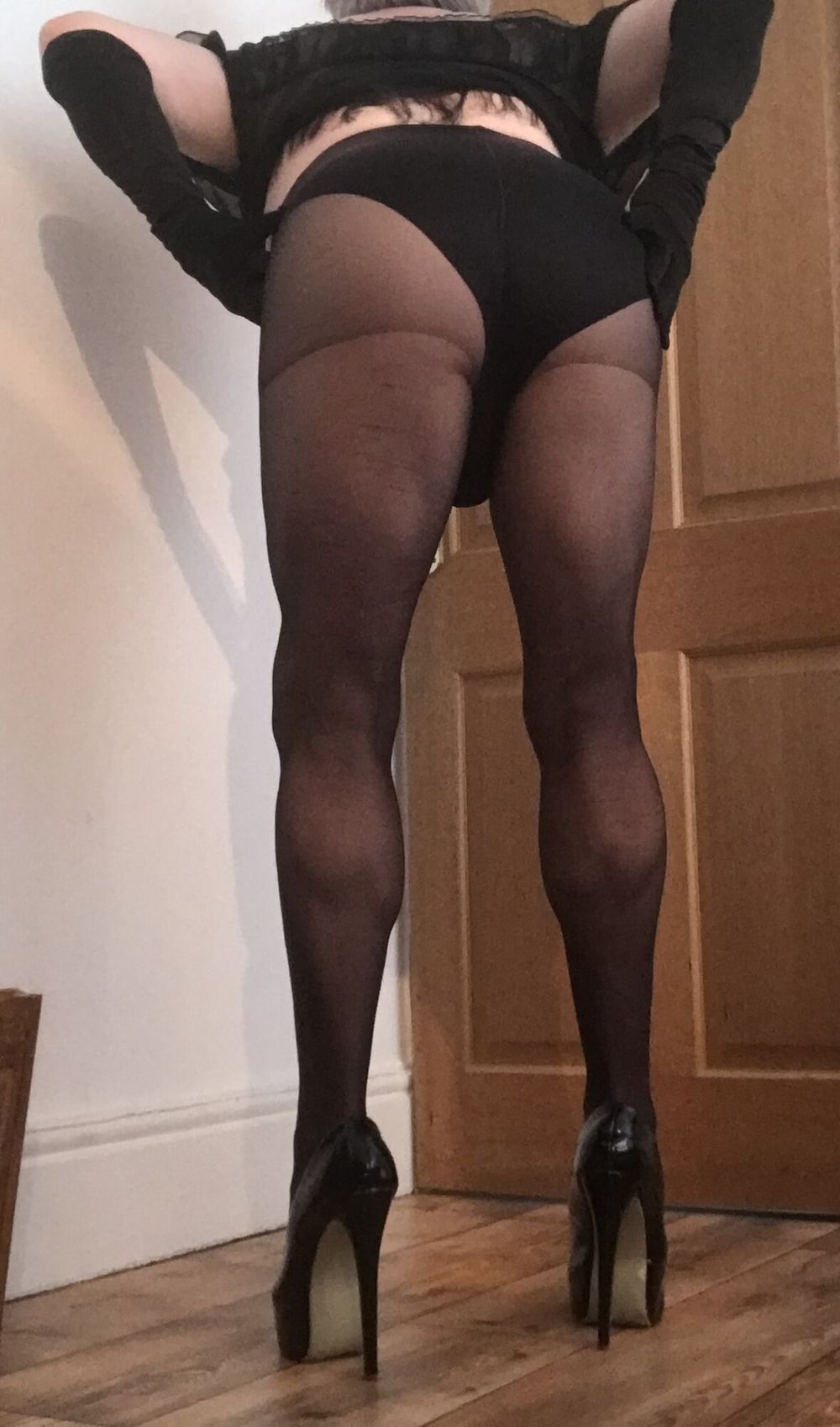 sexy slut in sheer black tights (3) #9