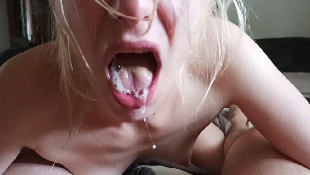 Blonde MILF getting Messy Face Fuck Sucks Balls Jerks Big Co #23