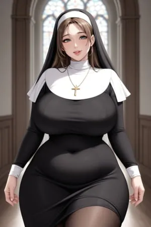 attractive busty nun         