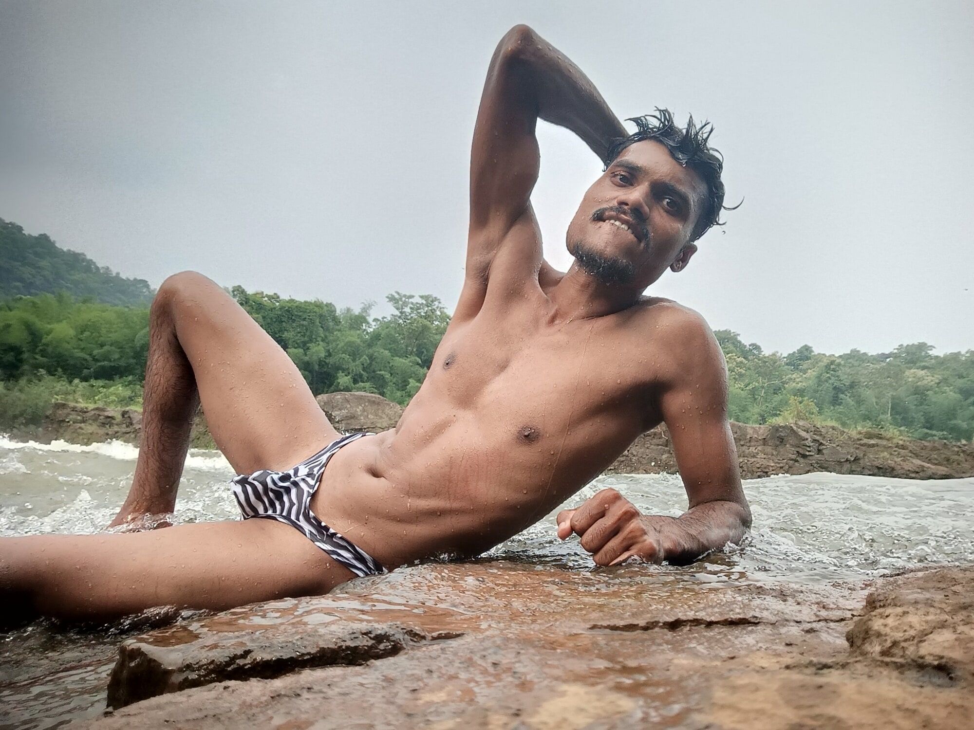 river fun day in my new Zebra man brief 