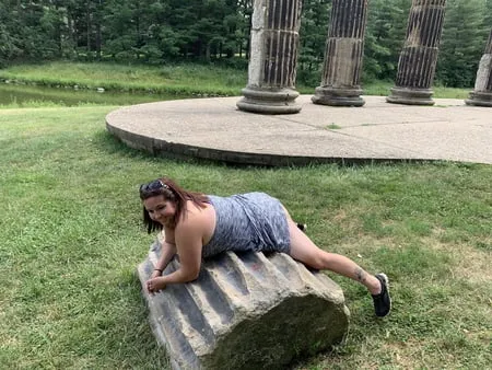 sexy bbw outdoors at the park         