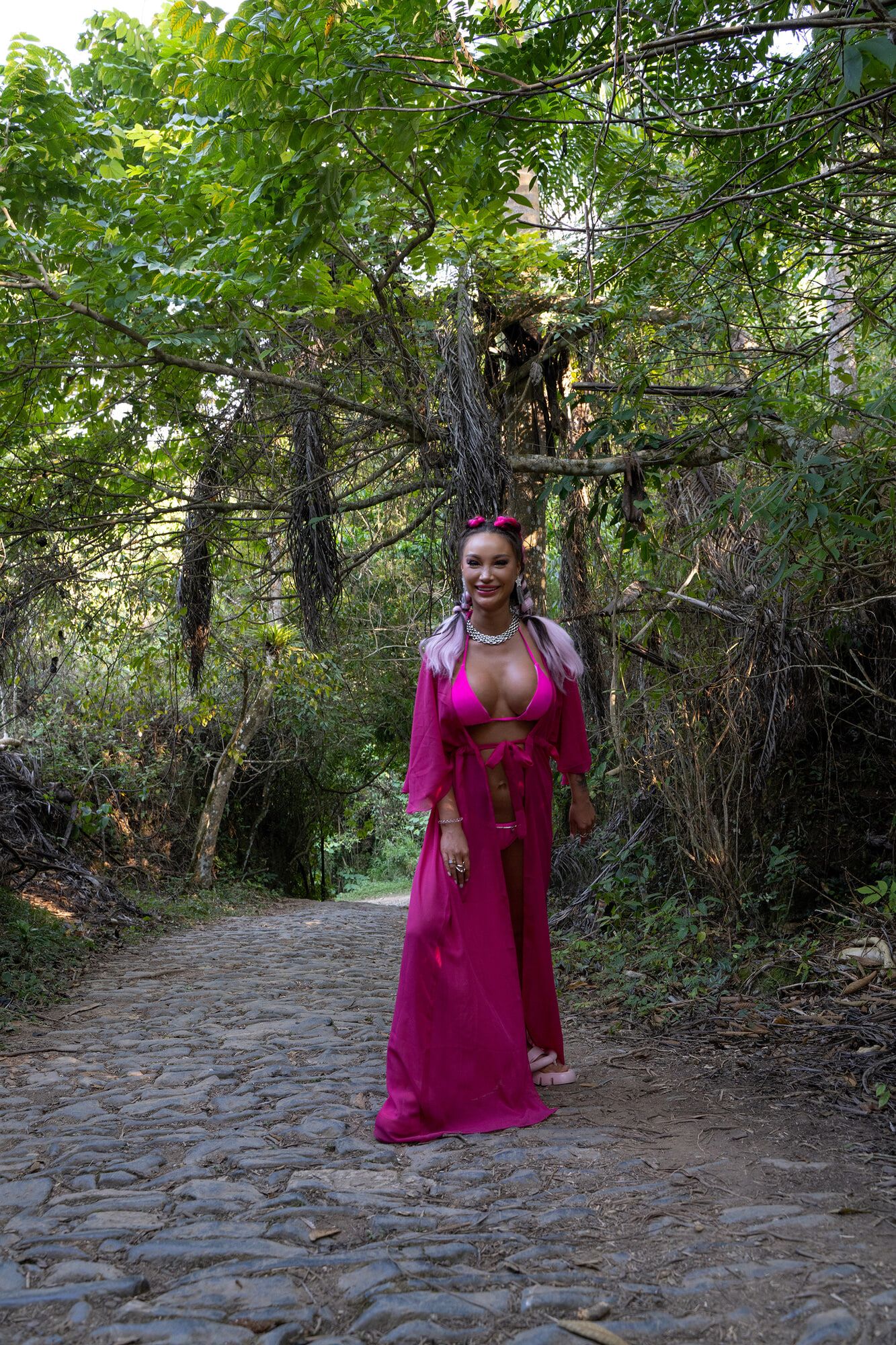 Monika Fox In A Pink Pareo In El Nicho #4