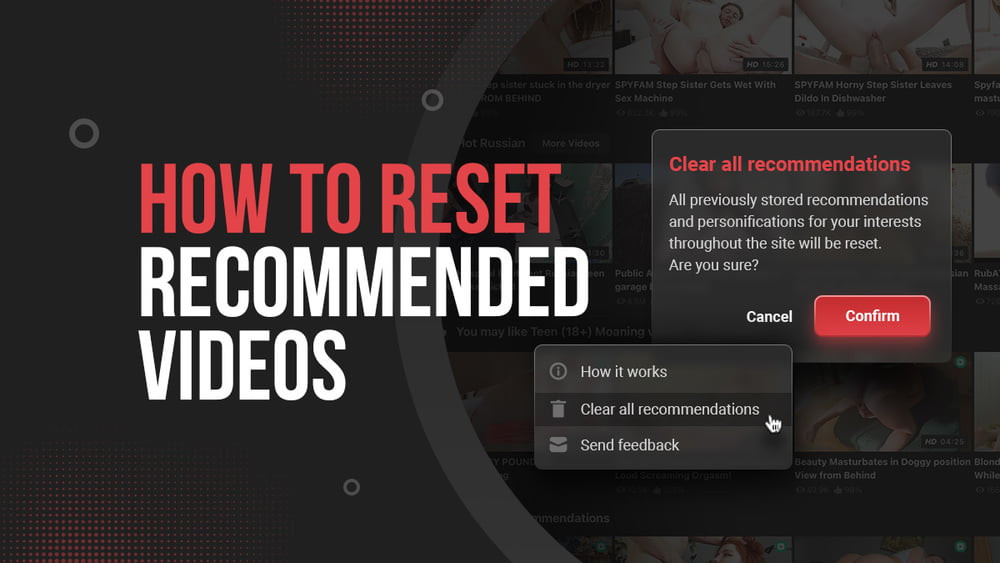 How to reset recommendations on xHamster