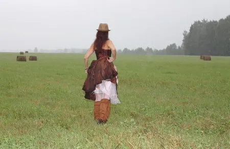 rainy day in field           