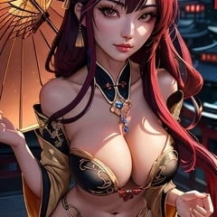 cute Chinese girl in temple (Ai model)