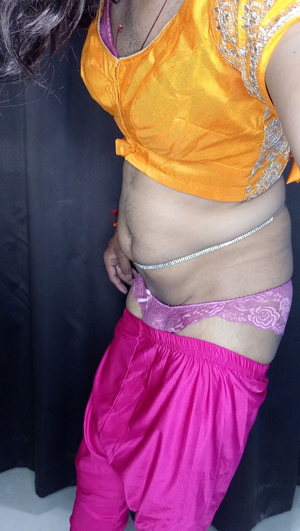 Sexy stepmom wearing satin petticoat and lagging  #33