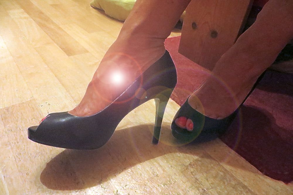 Random pics blue heels of my wife  #20