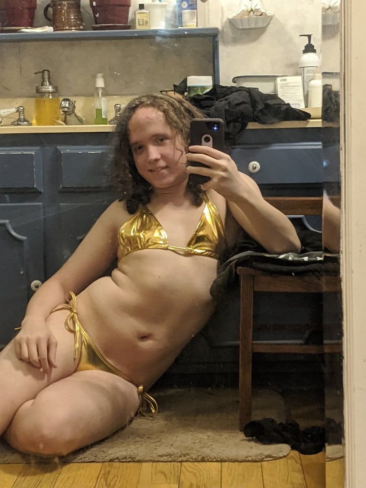 Gold Bikini and Shorts #5