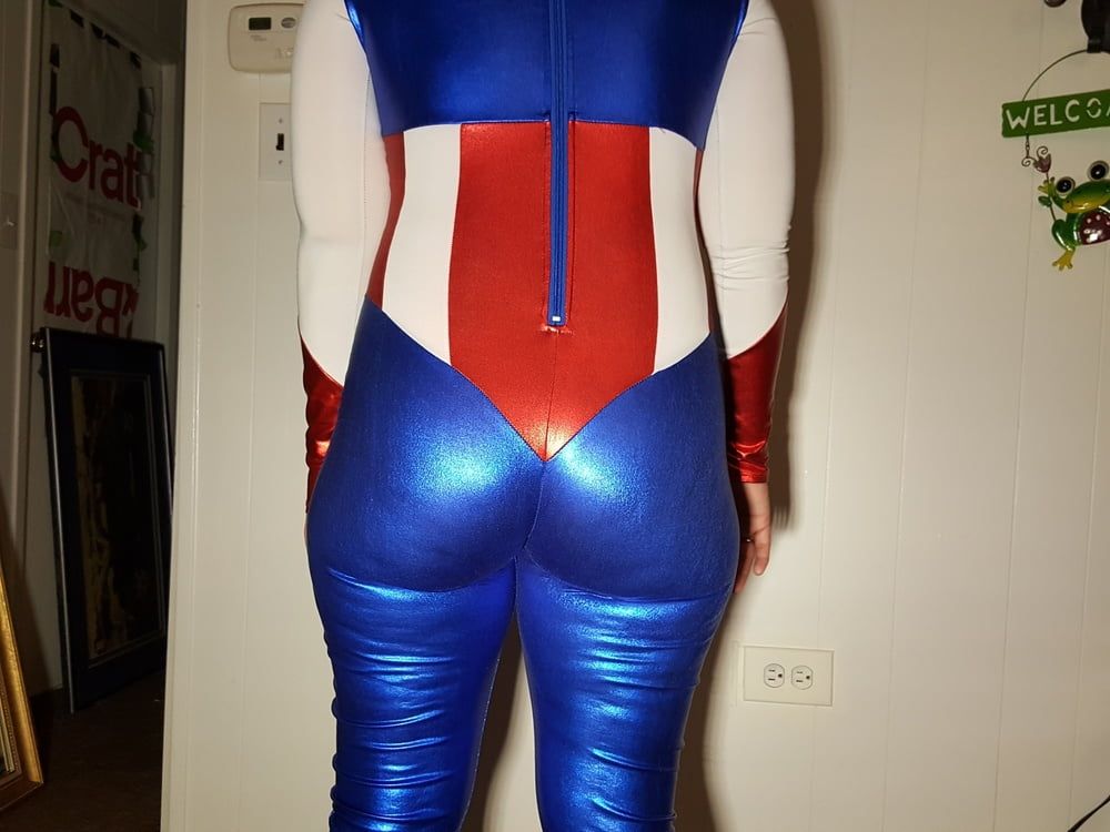 Lexi In A Shiny Spandex Superhero Costume #10