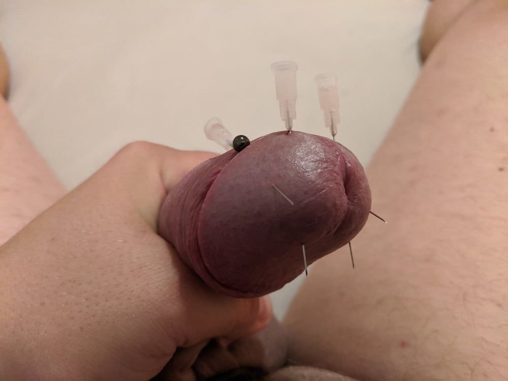 Cock Head Piercing Needle Fetish CBT #4