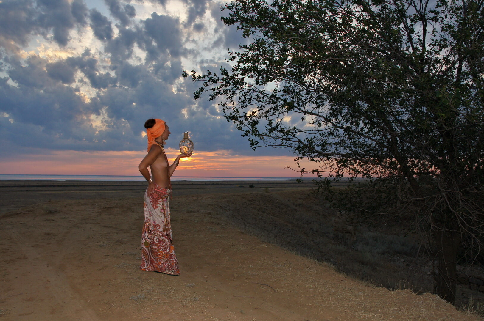 With a jug in the sunsetting sun #6
