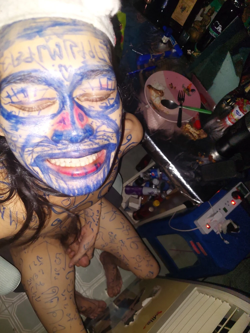 Catch a slave masturbating and get a magic pen to write on y #6