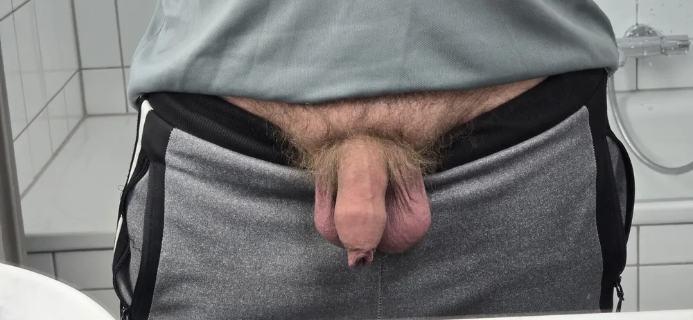 My big uncut cock in the mirror #5