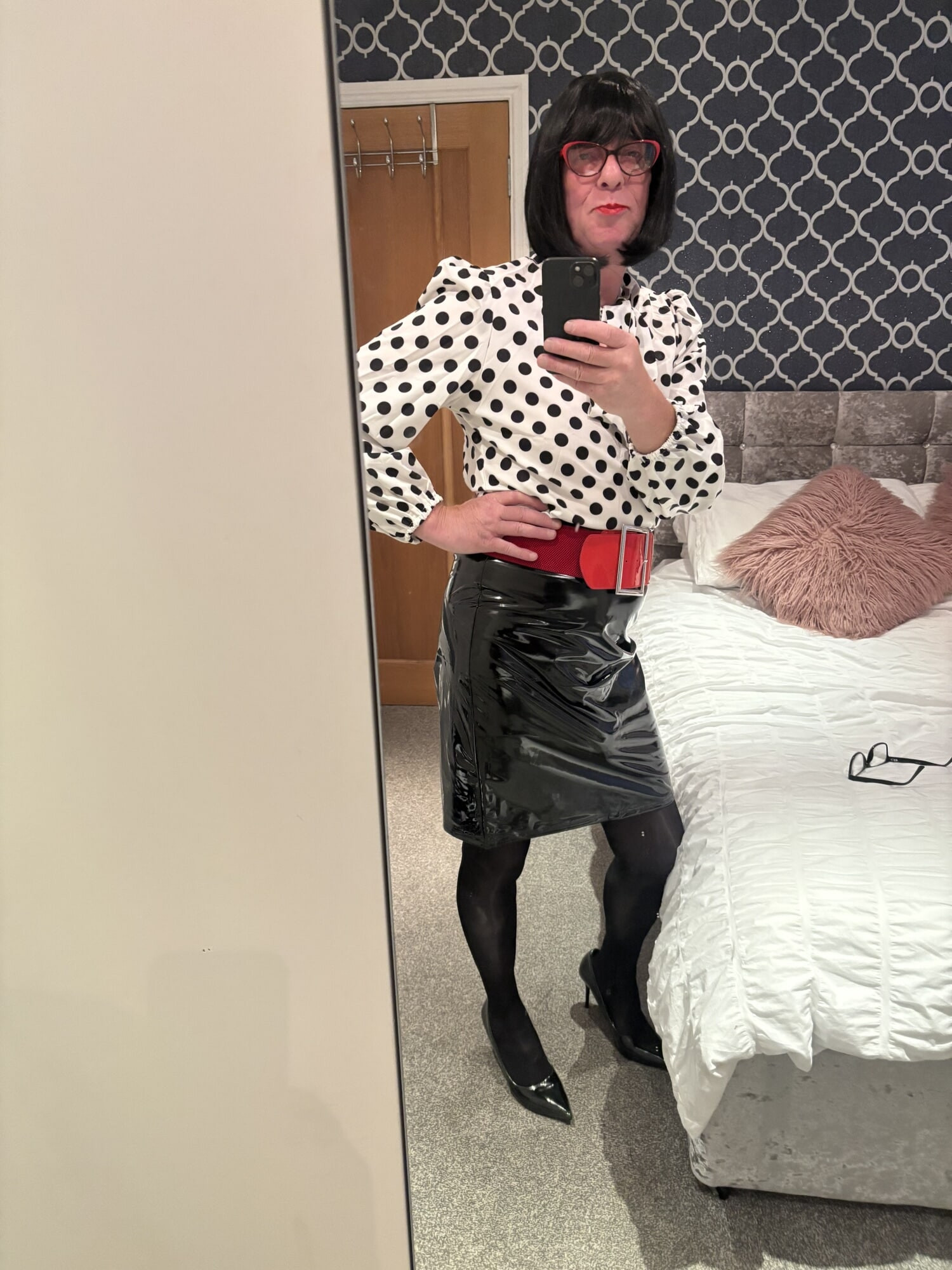 New pvc skirt and blouse  #15