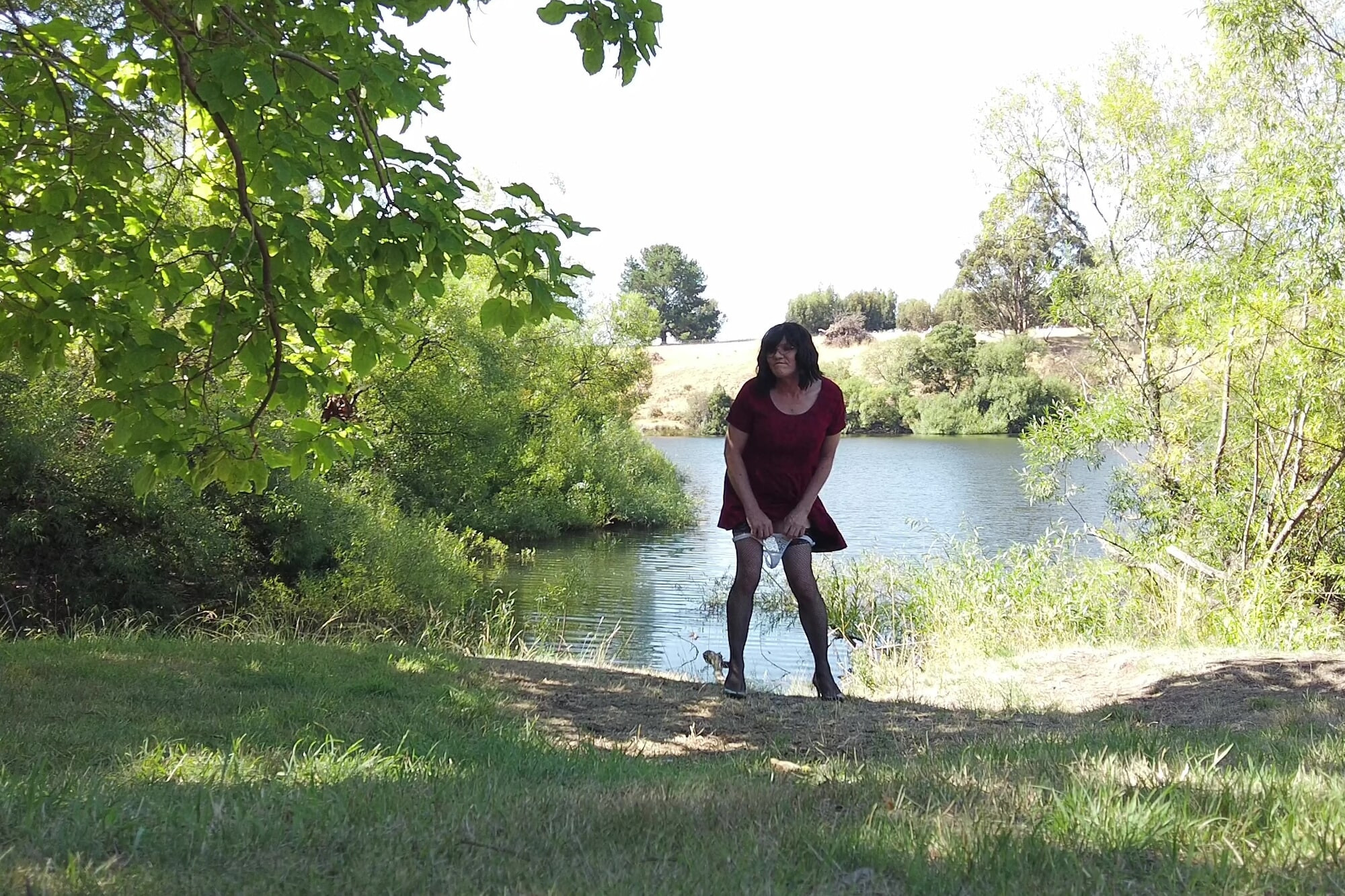 Crossdress Roadtrip - River side Pantie Drop #13
