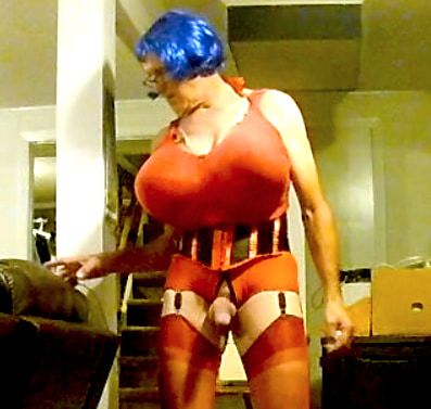 20180904 Red bra and pantygirdle #19