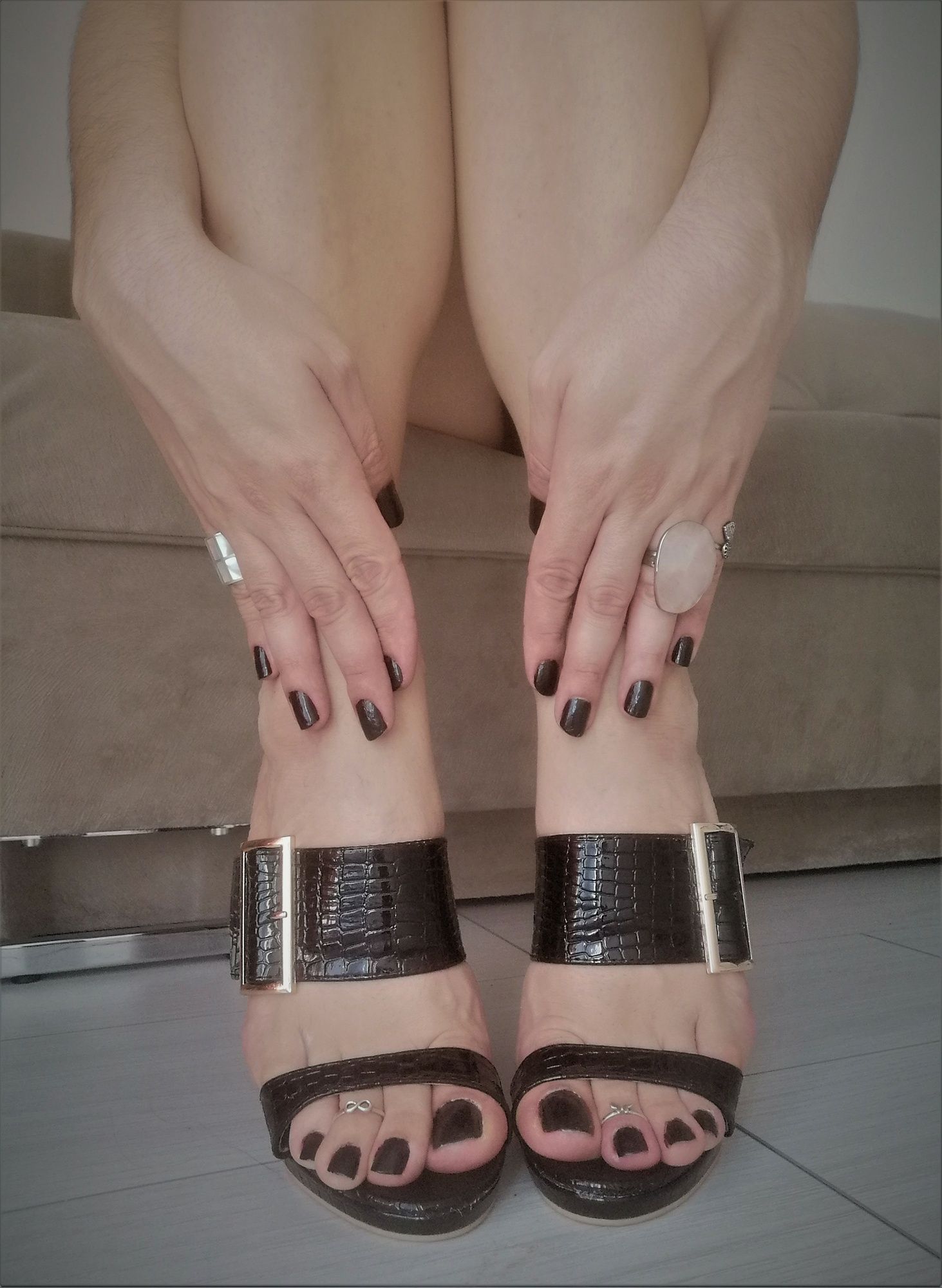 Black Sandal Heels & Sexy Feet #18