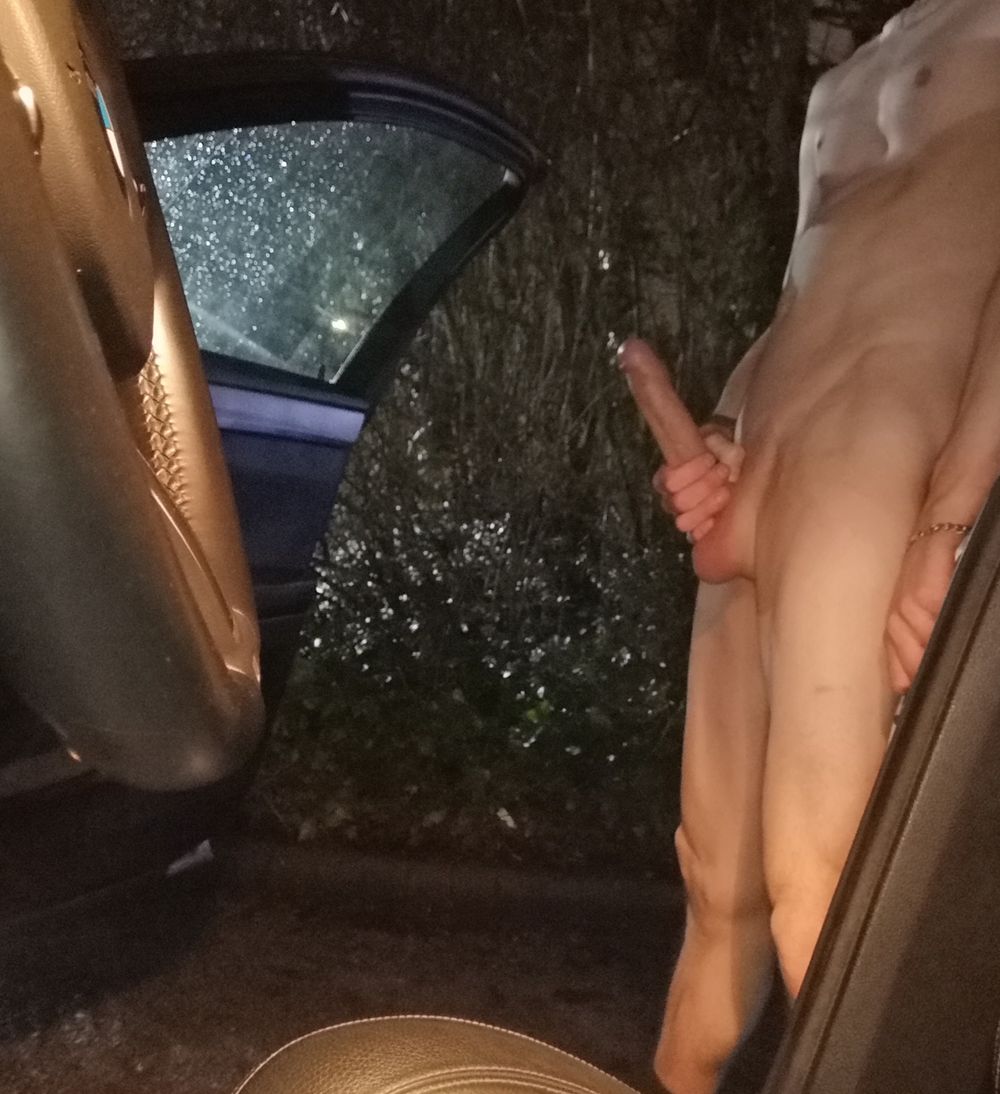 Naked in and out of car at night #8