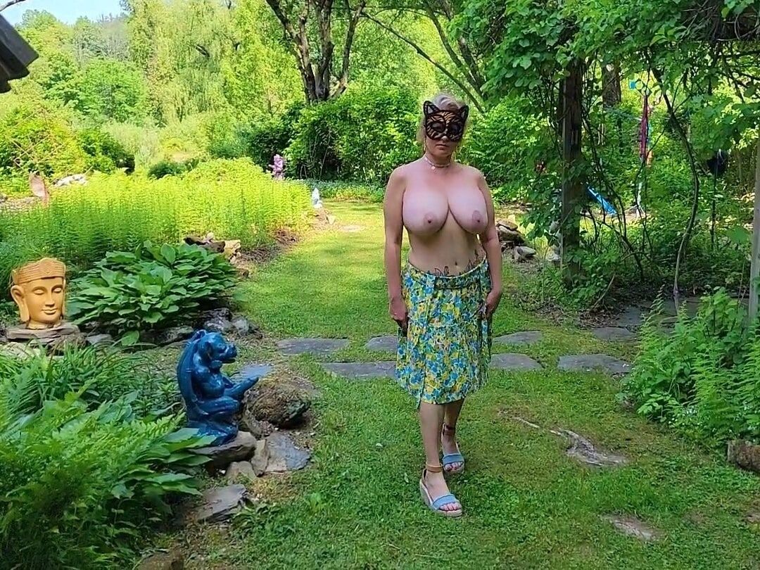 Mommy&amp;#039;s Re-purposed Used Dildos.  Hugh-Titted Garden Walk #27