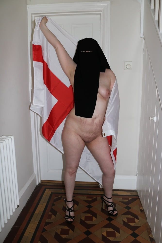 Wearing Niqab and England Flag #15