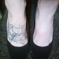 Tatted feet in heels