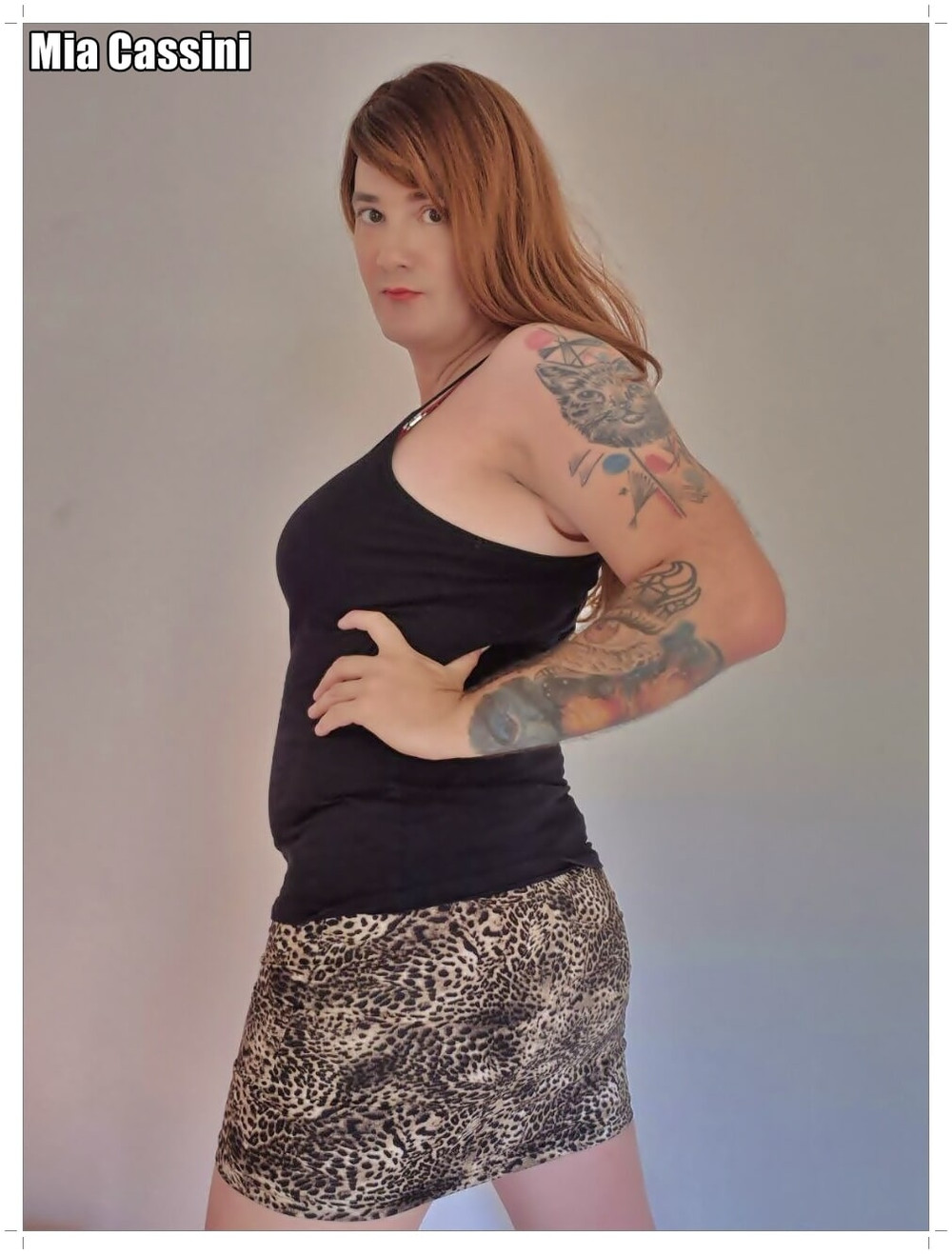 Leopard Miniskirt, different Tops #9