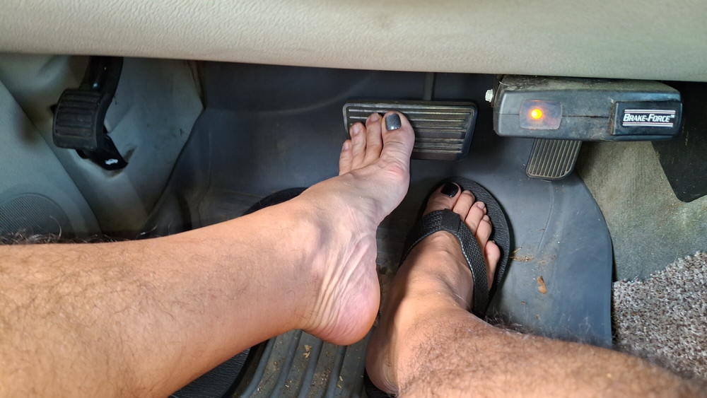 Pedal pumping with painted toes #9