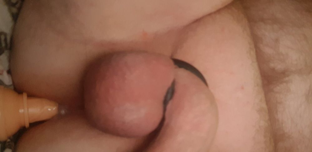 lying in bed playing with my asshole with a dildo #5