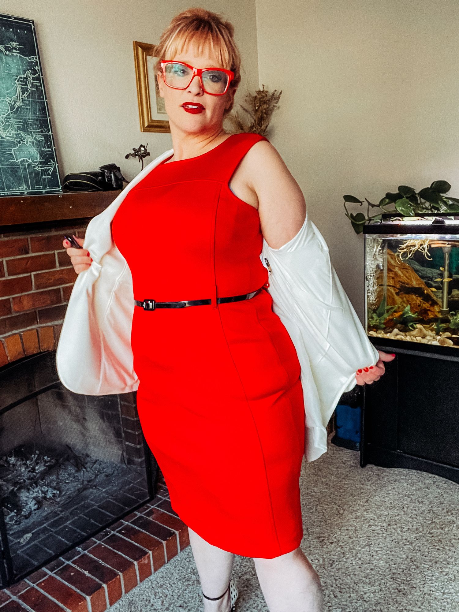 Red Dress and heels on your favorite BBW #19