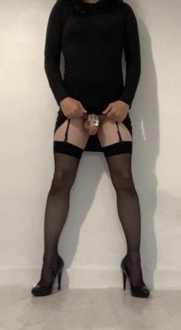 BLACK DRESS AND STOCKINGS #9