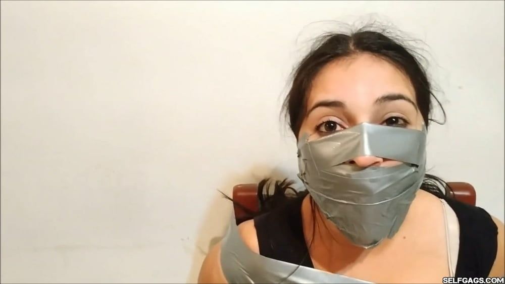 Stepdaughter With Bridged OTN Duct Tape Gag - Selfgags #22