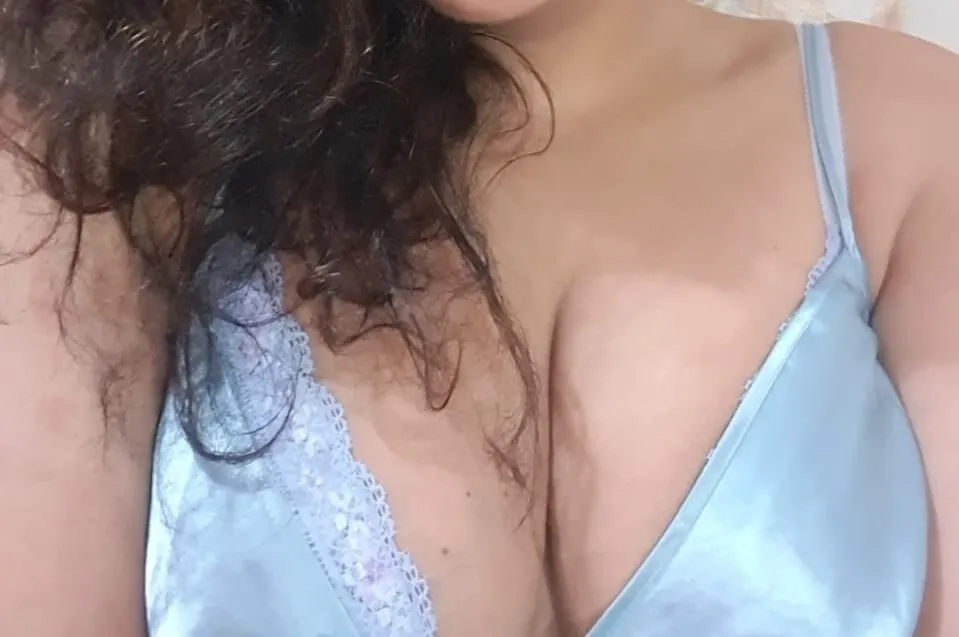 goddess in sexy blue satin dress