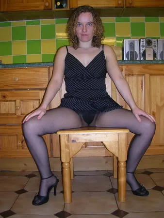 black party dress and pantyhose         