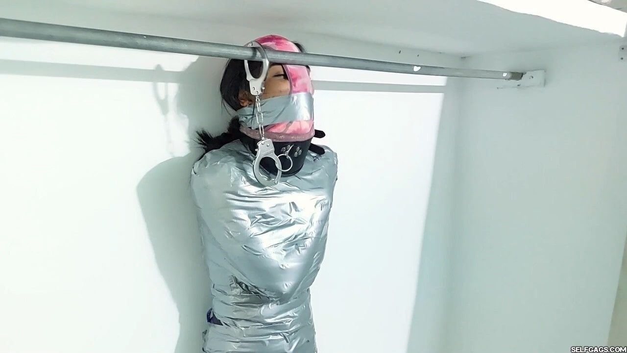 Panty Hooded Mummy Locked Up! - Selfgags #30