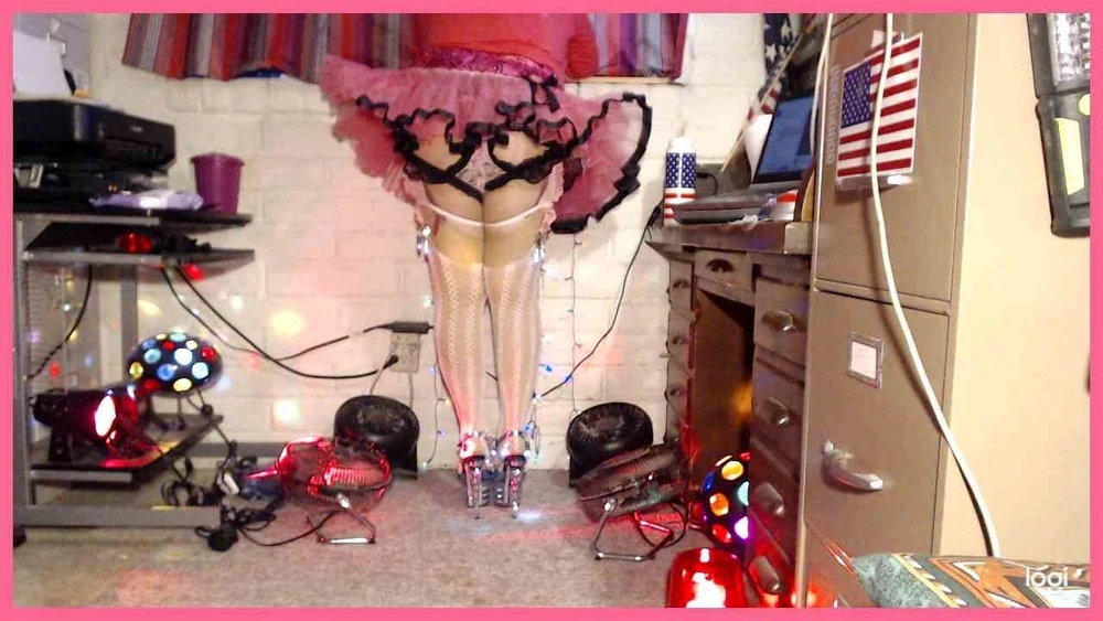 Teasing BBCs rock hard for cum in 9&quot; platform stileto heels.
