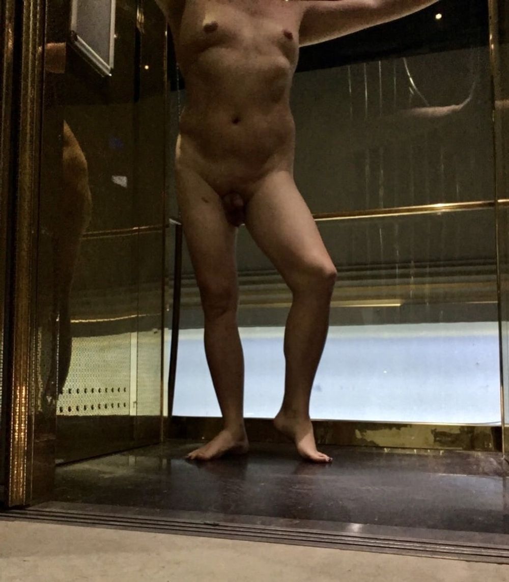 Nude in the apartment lift  #7