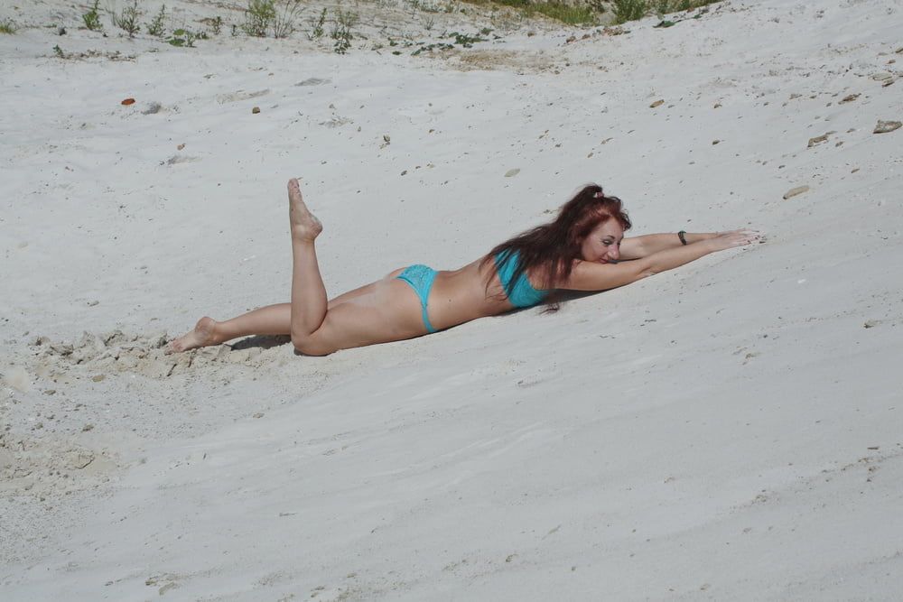 On White Sand in turquos bikini #50