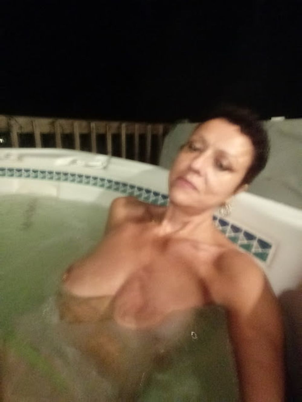 Nighttime hot tub fun #21