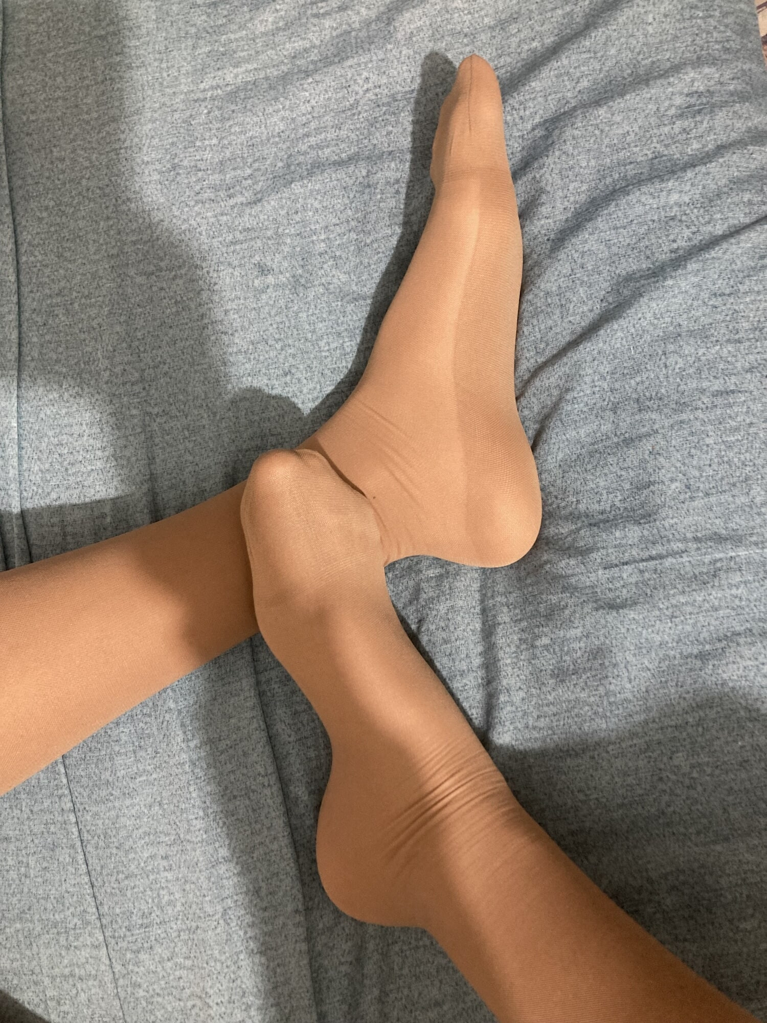 My feet in nylon