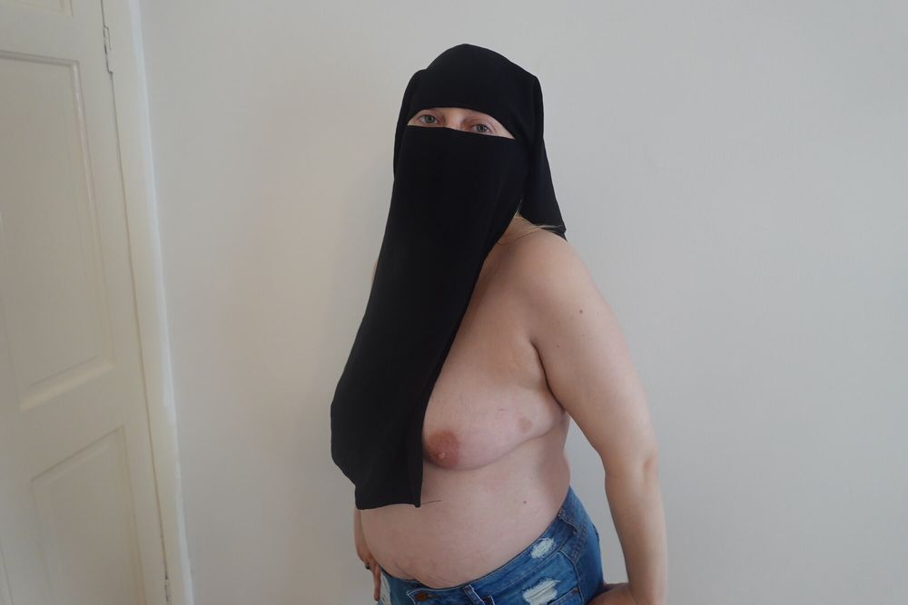 Wearing Shorts and pantyhose in Niqab  #8