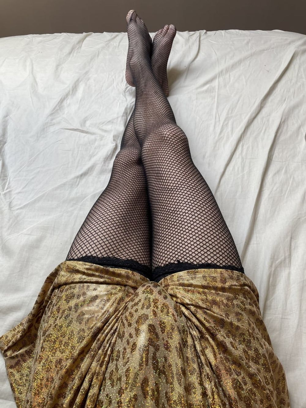 Shiny gold dress with stocking  #6