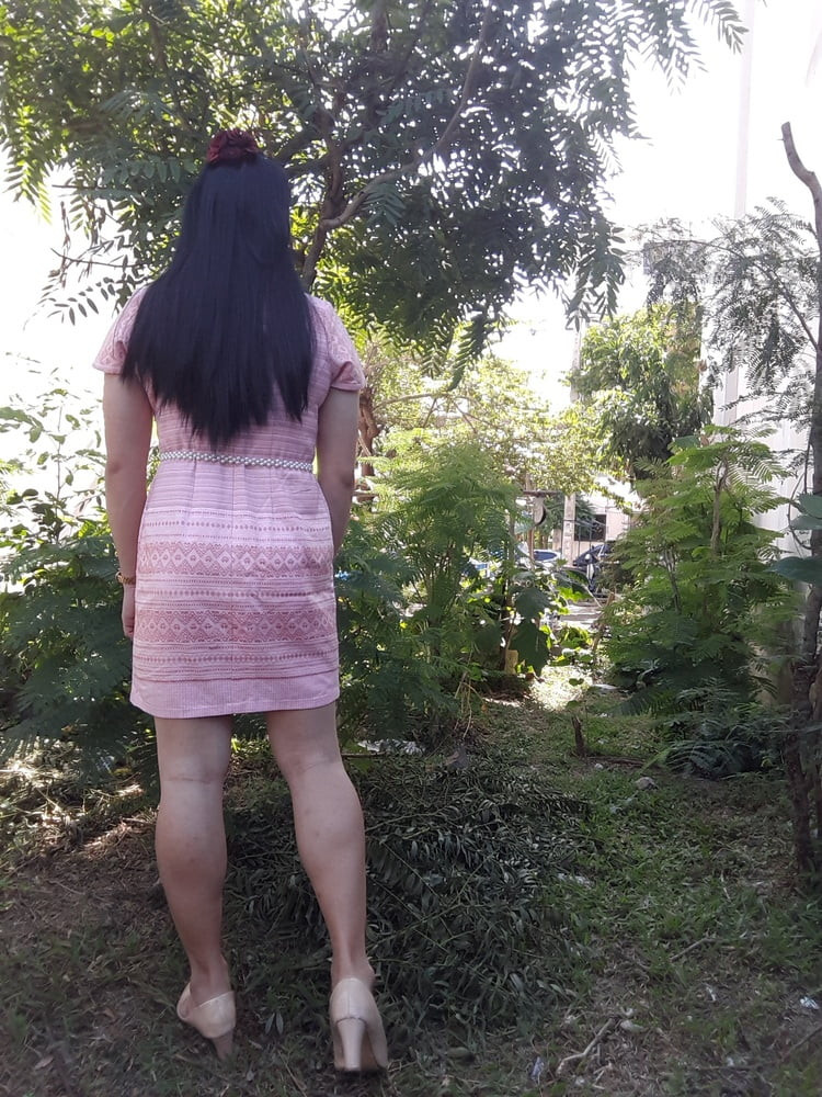 FN006 I&#039;m a kathoey in a Thai patterned dress #6
