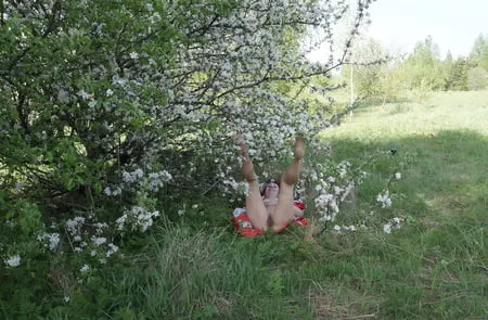 in white flowers         