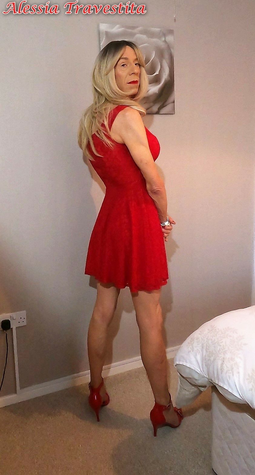 65 Alessia Travestita in Flirty Red Dress #46