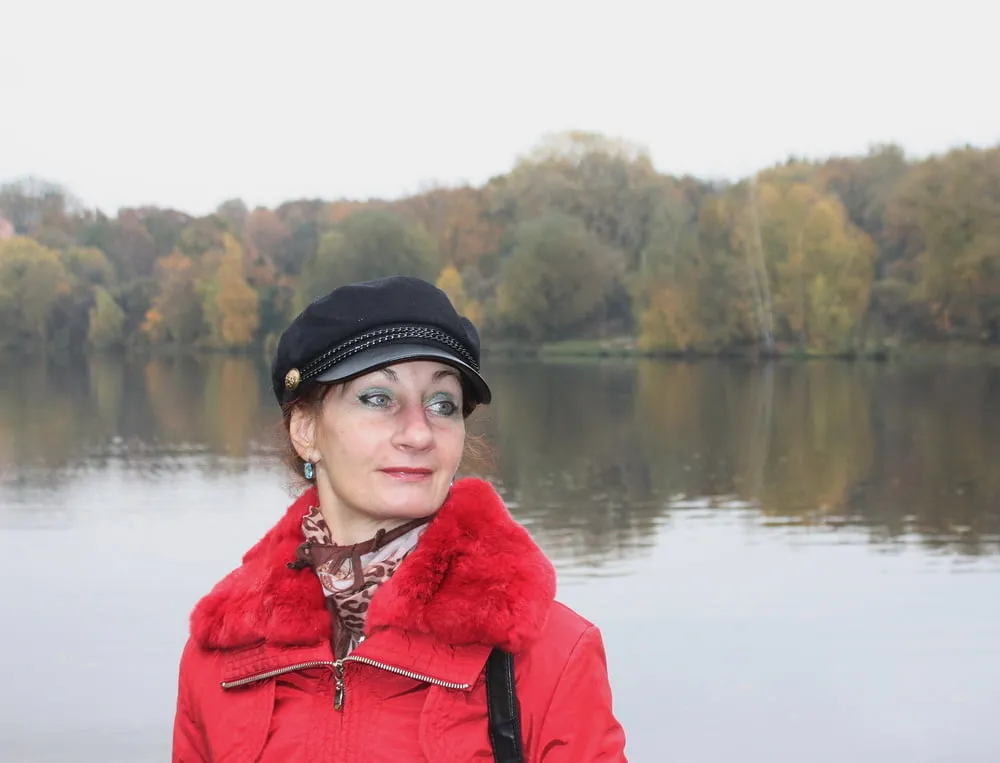 red jacket and yellow leaves