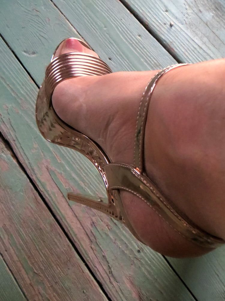 golden platform high heels #13