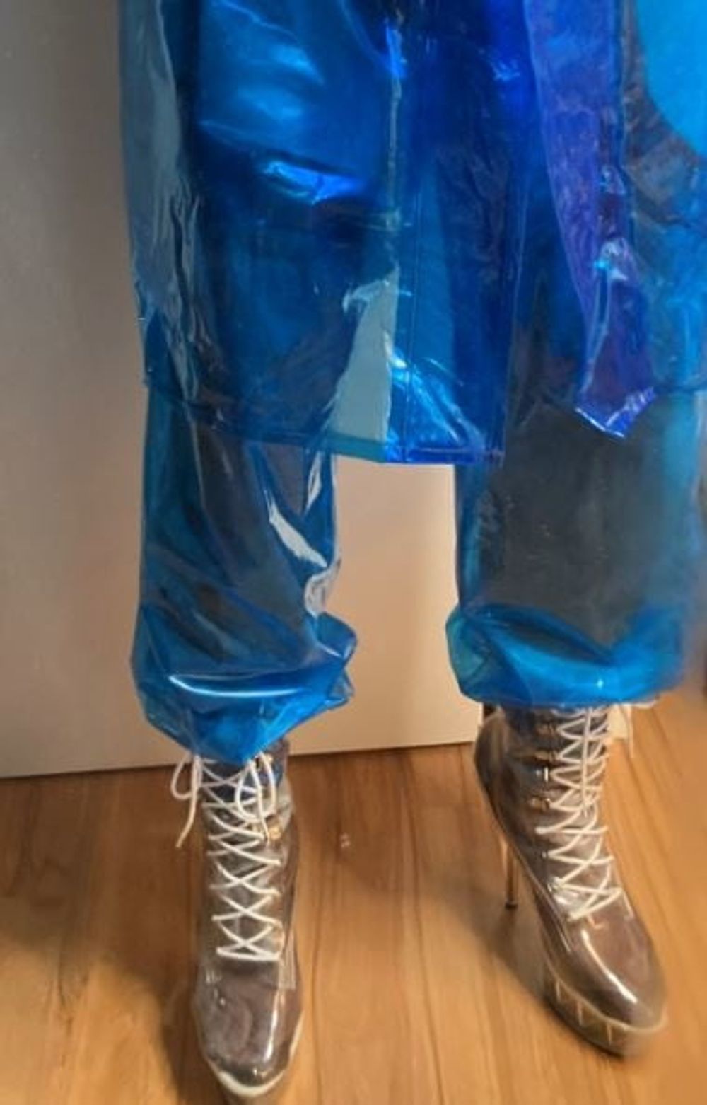 Blue Transparent PVC and Clear PVC Boots #11